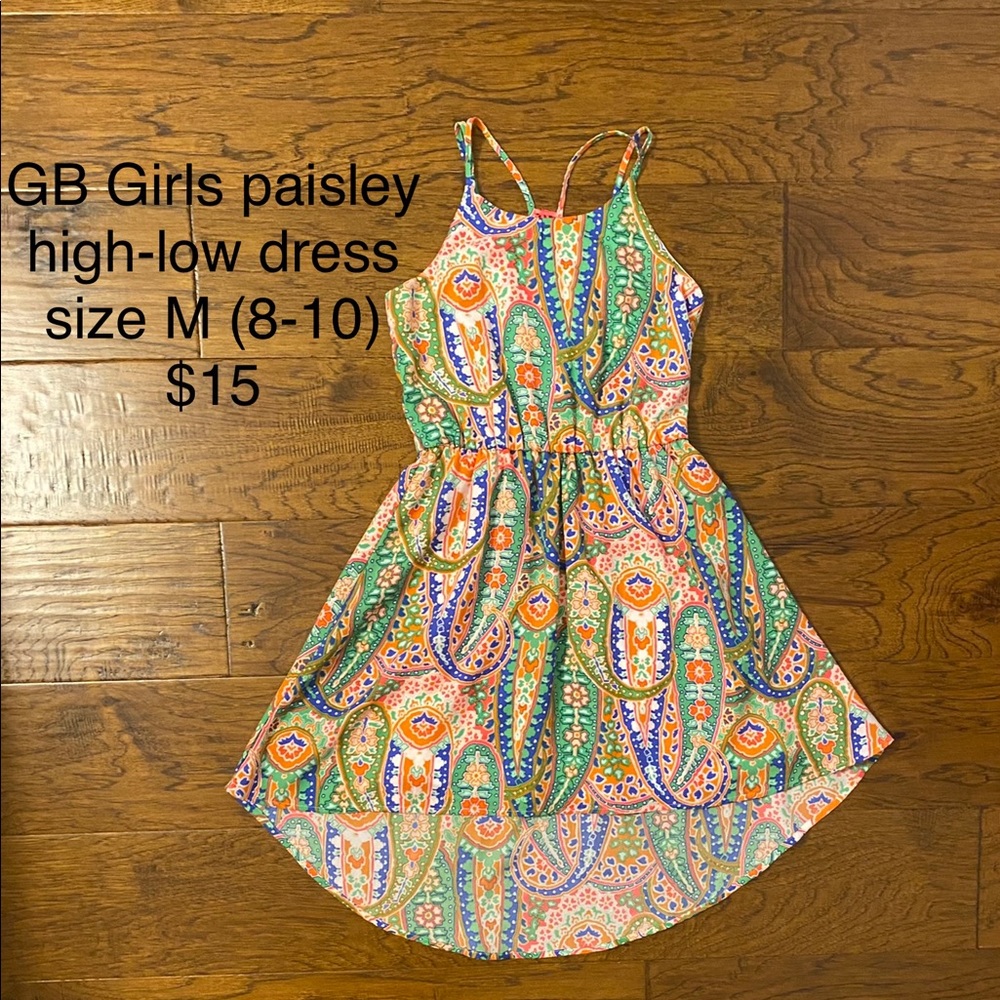 GB Girls printed high-low hem dress